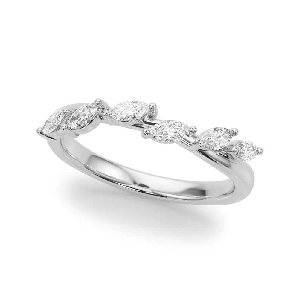 0.60 ct. Marquise Diamond Anniversary Ring Leaf Design-VIRABYANI